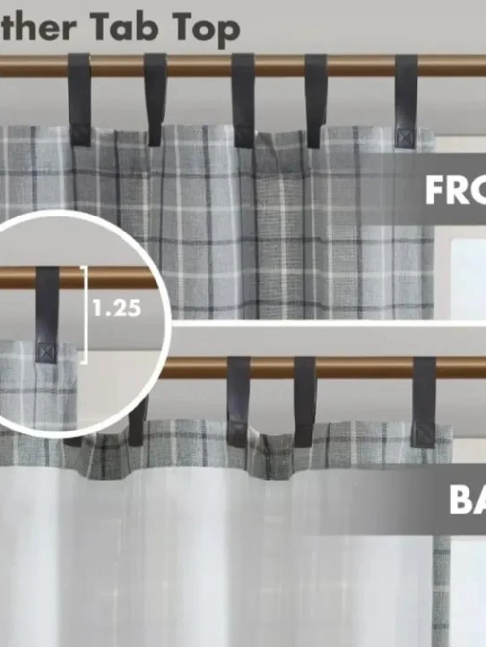 Madison Park 50x84 Grey Plaid Window Panel